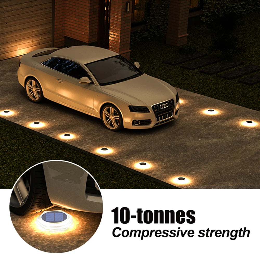 Solar Powered LED Outdoor Deck Lights IP68 Waterproof Automatic On/Off