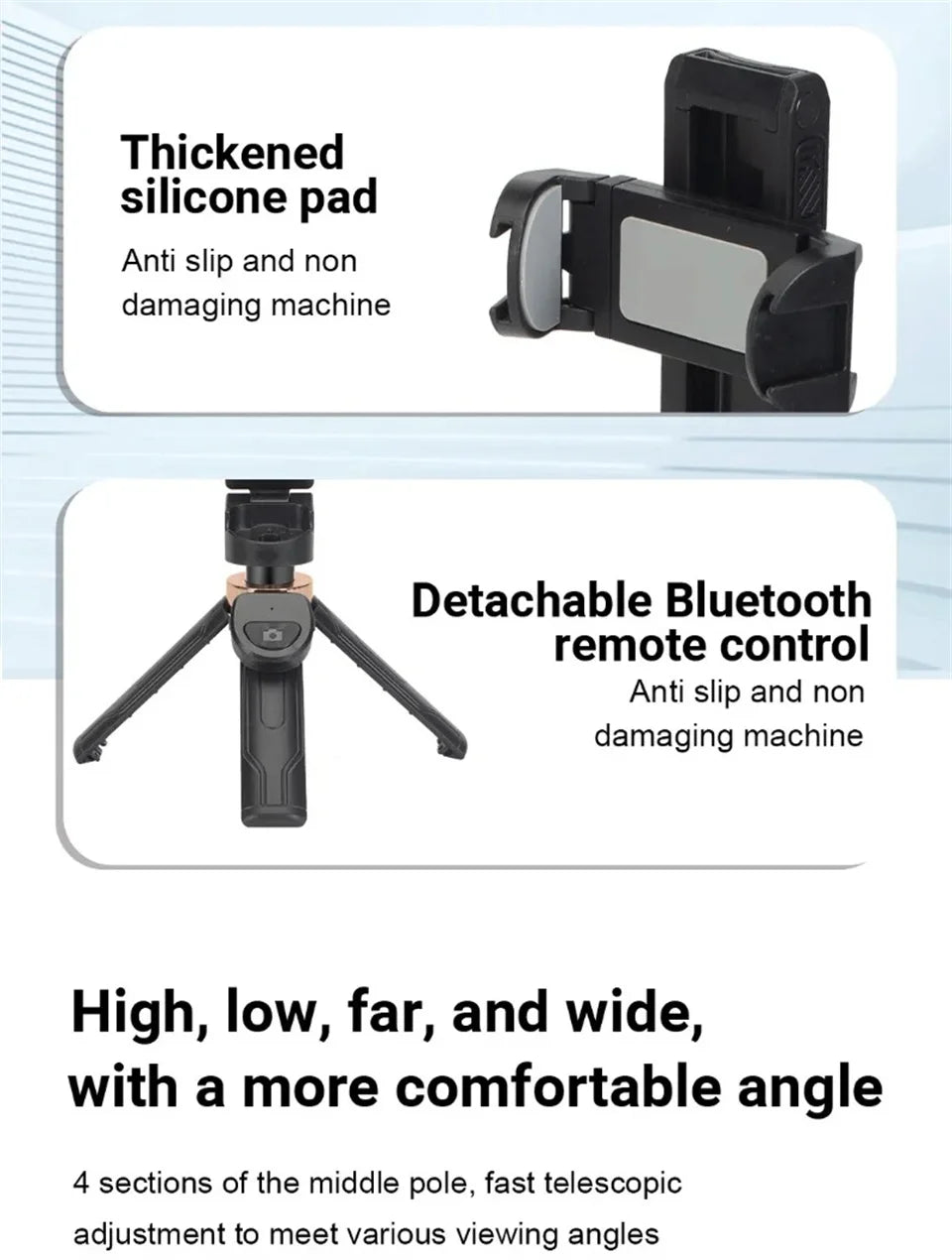 MEUYAG 2026 New Tripod,phone Stand with Bluetooth shutter,Wireless Selfie Stick brackets