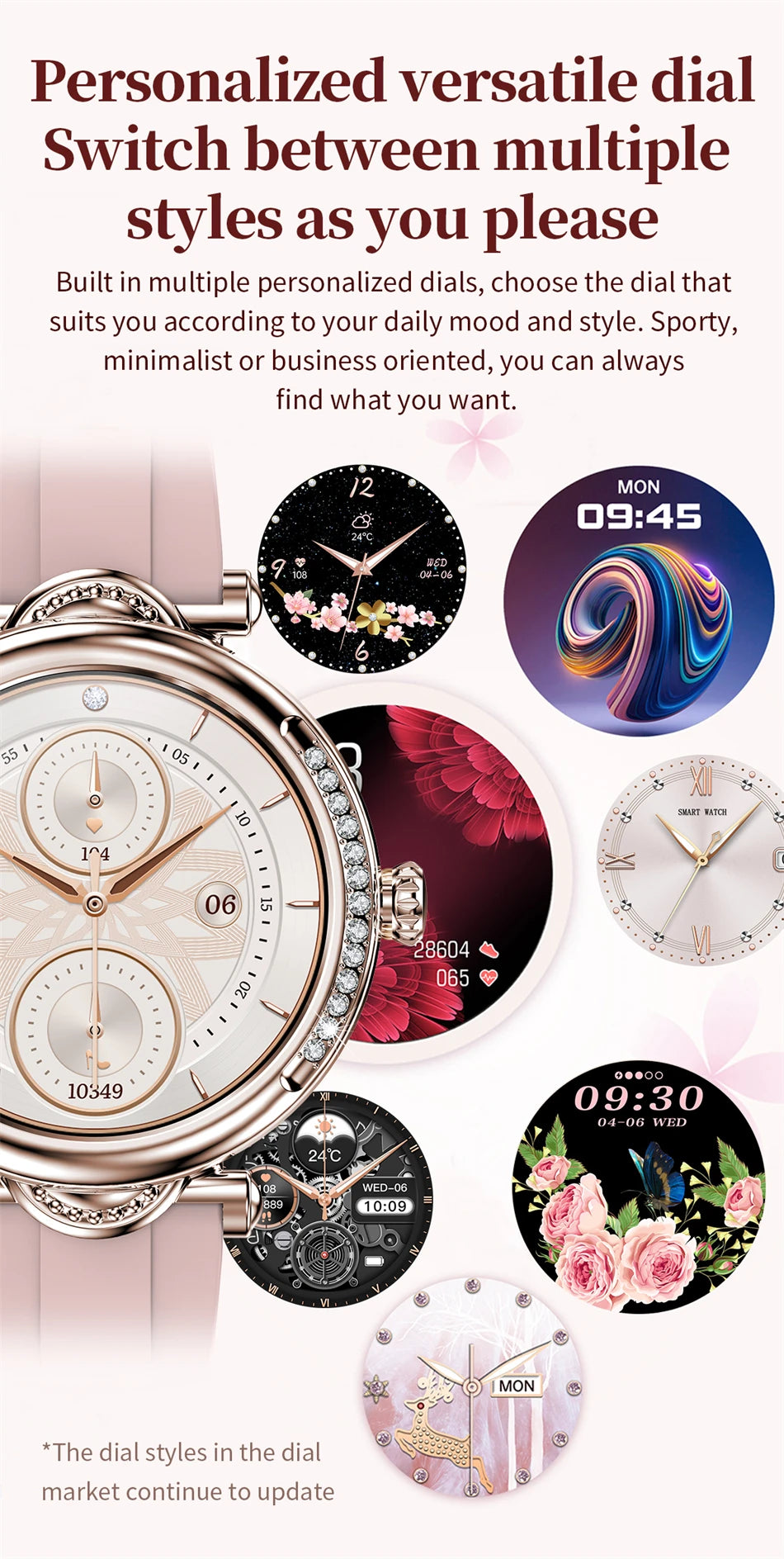 For Xiaomi Android Fashion Women Smart Watch 360*360 HD Screen