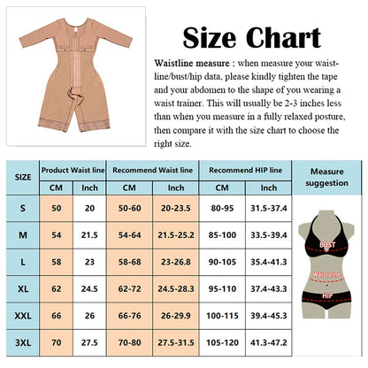 Full Body Colombian Girdles Shaper High Compression Bodysuits Postoperative