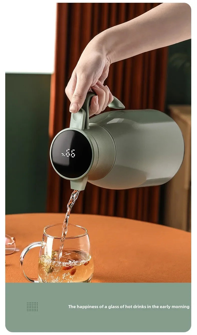 Hervidor térmico de cocina con pantalla digital para café, termo de vidrio de 1/1,3/2 l