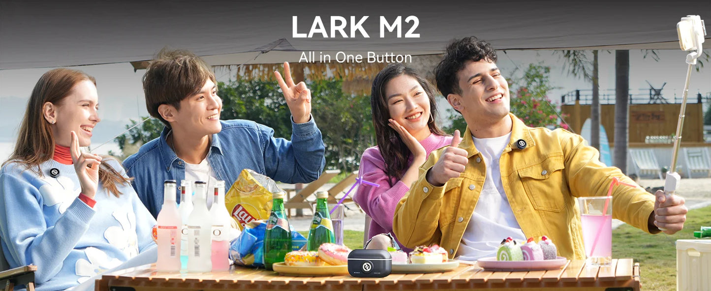 Micrófono de solapa inalámbrico Hollyland Lark M2 para iPhone, cámara, alcance de 300 m