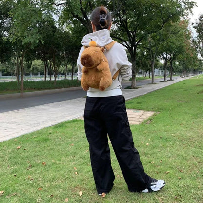 Capybara Plush Backpack Kawaii Fashion Plushie Doll Fur Pendant Children's