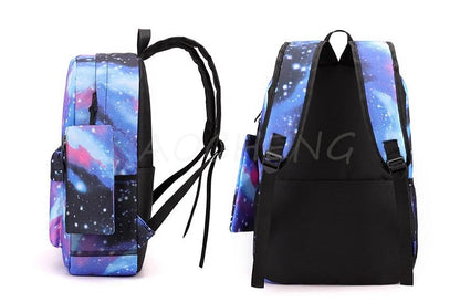 New Capybara Anime Print 3Pcs/Set Backpack Teenager Boy School Bag Laptop