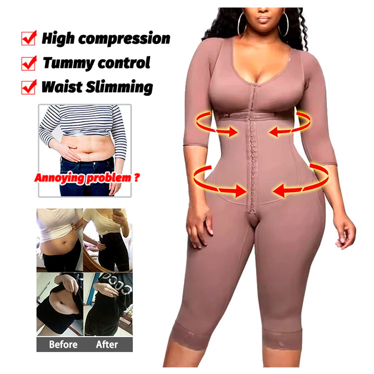 Full Body Colombian Girdles Shaper High Compression Bodysuits Postoperative