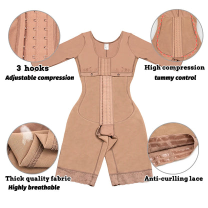 Full Body Colombian Girdles Shaper High Compression Bodysuits Postoperative