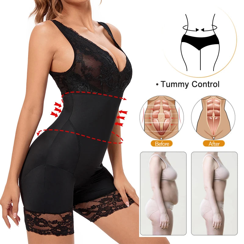 Shapewear Women Full Body Shaper Slimming Bodysuits Lace Corset Waist Trainer Shaping