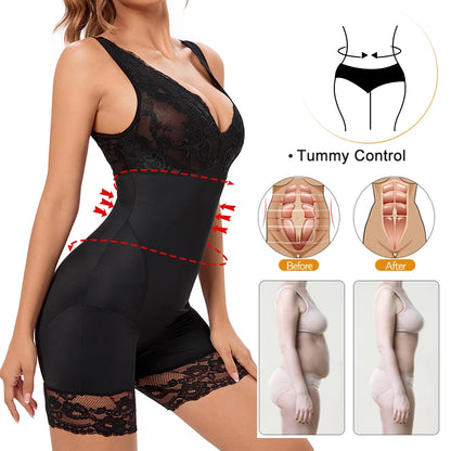Shapewear Women Full Body Shaper Slimming Bodysuits Lace Corset Waist Trainer Shaping