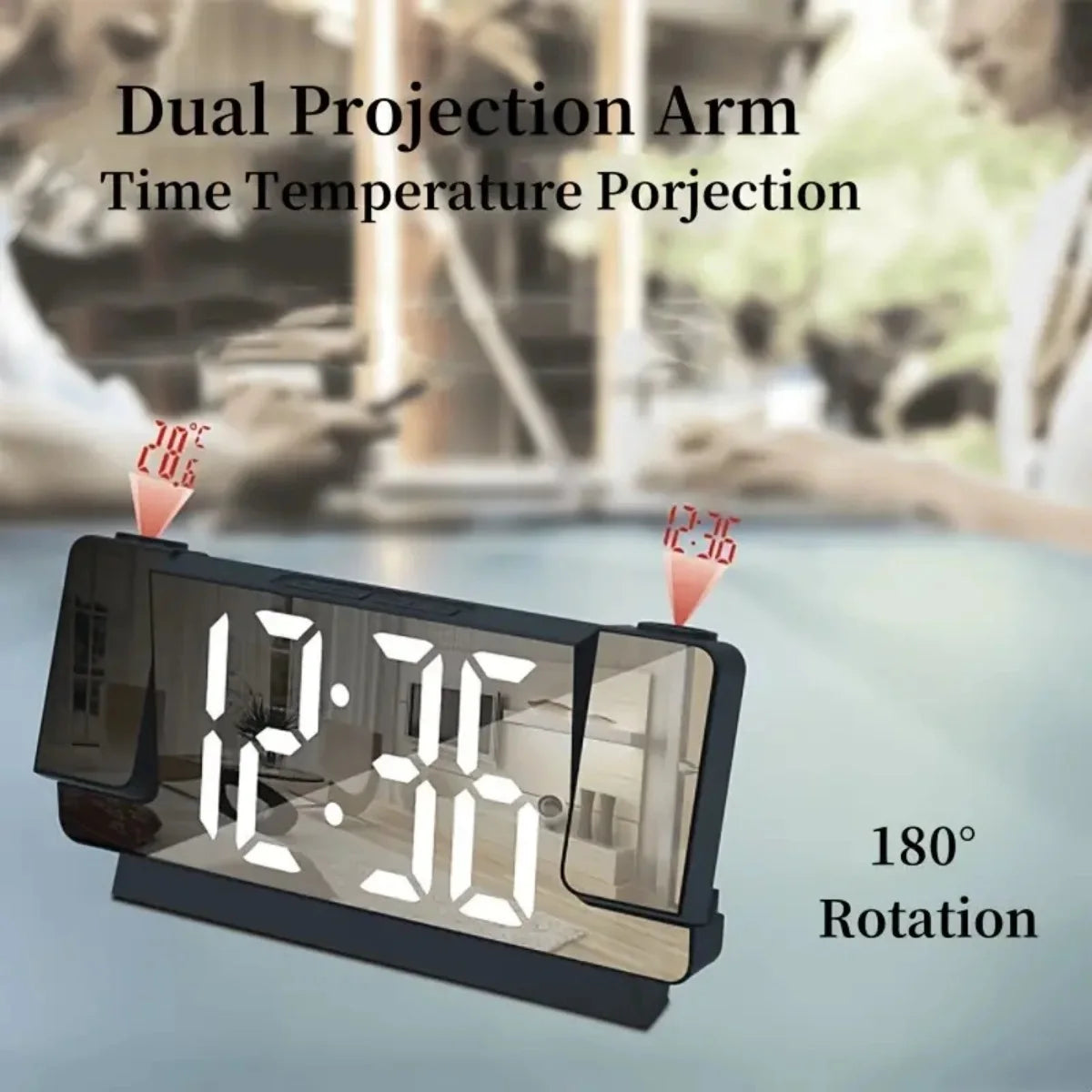 double projection clock LED clock Alarm Clock Digital clock 12/24H