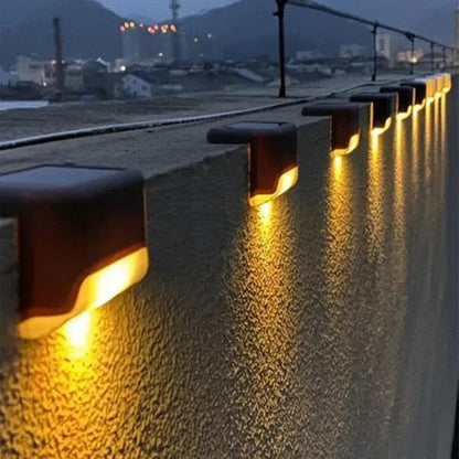 32/24/16/12/8/4 Uds. Luces solares de cubierta, impermeables para exteriores, luces LED para vallas, escalones de jardín