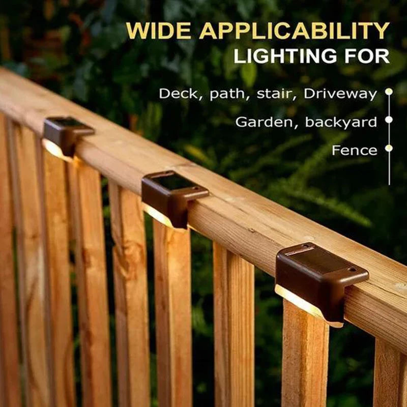 32/24/16/12/8/4 Uds. Luces solares de cubierta, impermeables para exteriores, luces LED para vallas, escalones de jardín