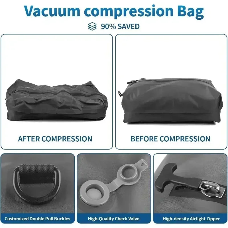 Bolsa de compresión al vacío de 17L con bomba de aire, bolsa de equipaje de viaje reutilizable