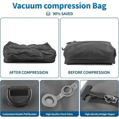 Bolsa de compresión al vacío de 17L con bomba de aire, bolsa de equipaje de viaje reutilizable