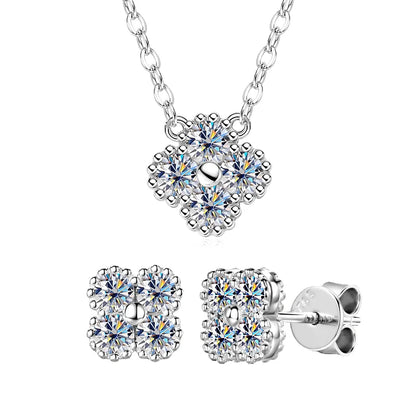 18k Gold Plated 925 Silver 3mm Moissanite Necklace Earrings Bracelet Sets 3 In 1