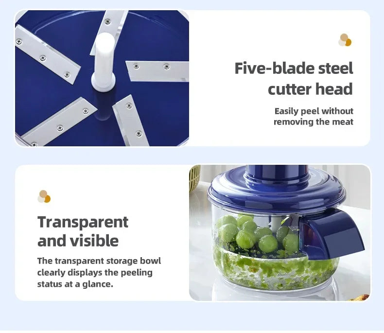 Pelador de Fruta Eléctrico Automático, Máquina Peladora Inteligente, Inalámbrico Portátil