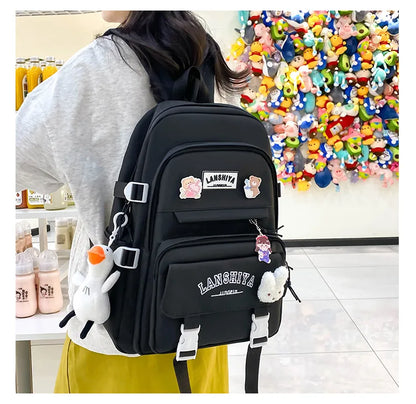 Conjunto de 5 pingentes grátis estilo floresta versão coreana casual harajuku estudante