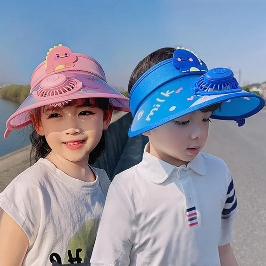 Children's Summer Sun Hat with Fan Sun Protection