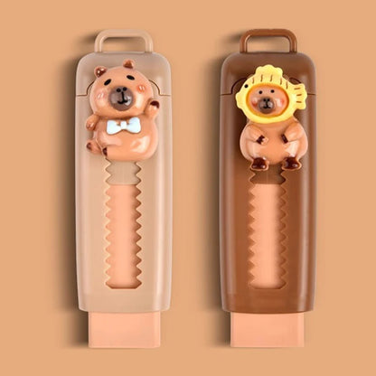 Kawaii Push Pull Capybara Eraser Soft School Supplies Clean Mess Free
