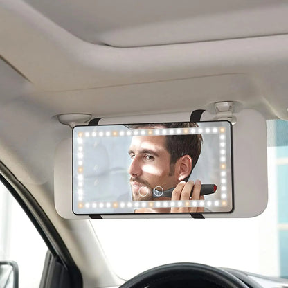 Espejo de vanidad para visera de coche, espejo de maquillaje con 3 modos de luz y 60 LED