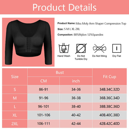Shaper Tops for Women Flabby Arms Compression Post Surgery Front Closure Bra Cropped