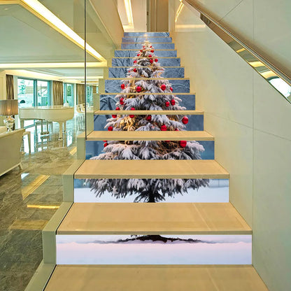 6PCS Christmas Staircase Background Cloth Xmas decoration 2025 Xmas