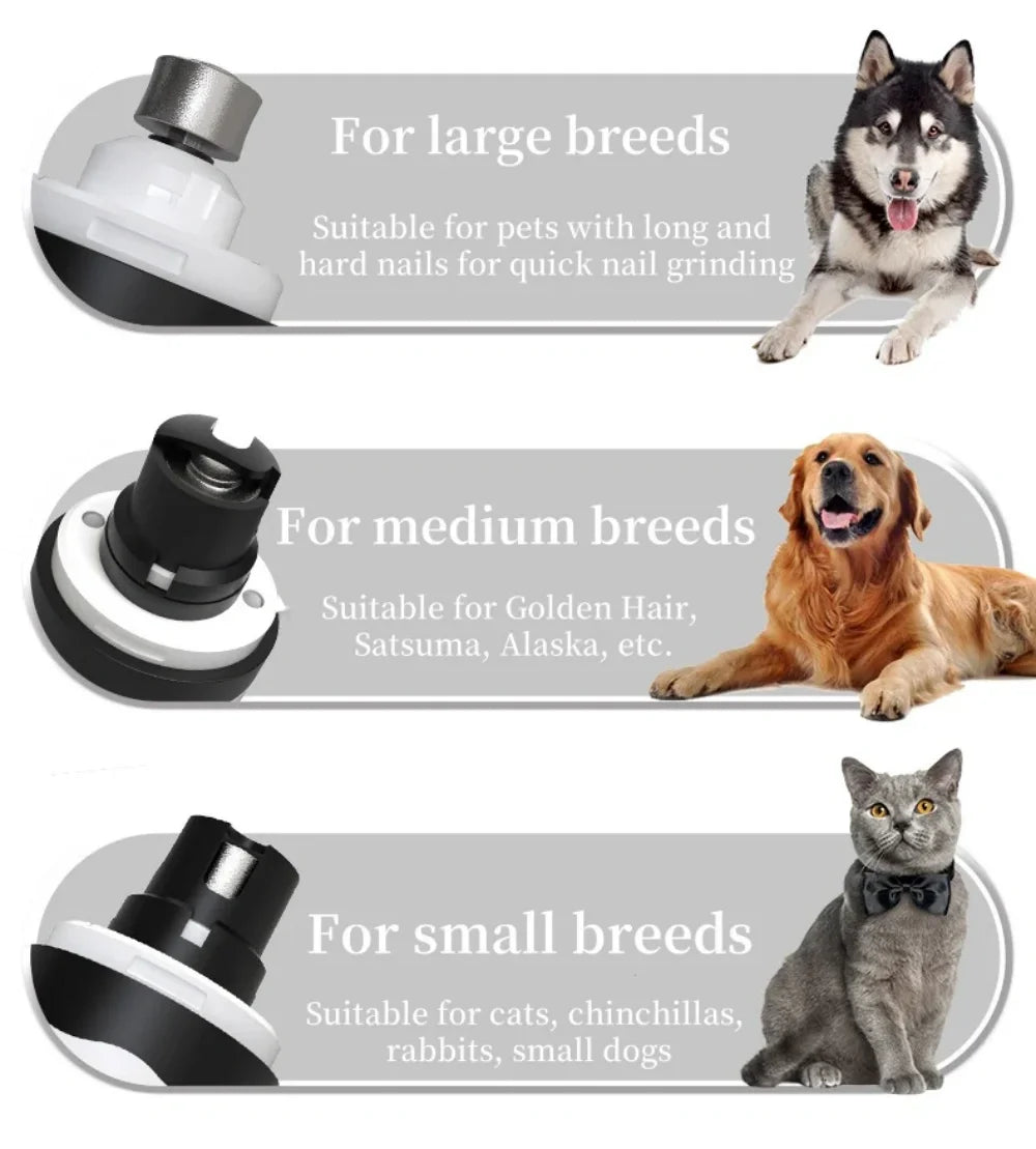 New Dog Nail Clippers With LED Light Low Noise Pet Nail Clipper Electric Grooming Trimmer Cat Dog Nail Grinder Rechargeable USB
