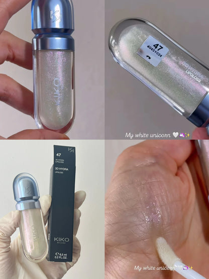 KIKO 3D Hydra Lipgloss Mirror Lip Glaze Shimmer Moisturizing Pearlescent Color Liquid