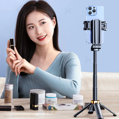 Palo selfi extensible para teléfono móvil, selfi con Bluetooth, soporte de trípode para smartphone