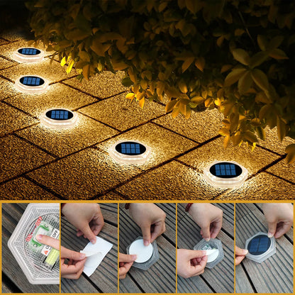Solar Powered LED Outdoor Deck Lights IP68 Waterproof Automatic On/Off