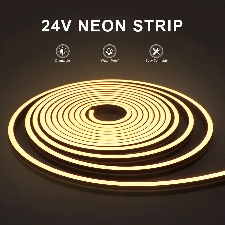 Black Silicone Tube Neon Light LED Strip with RF Remote Control/Sweep Motion/Touch Sensor