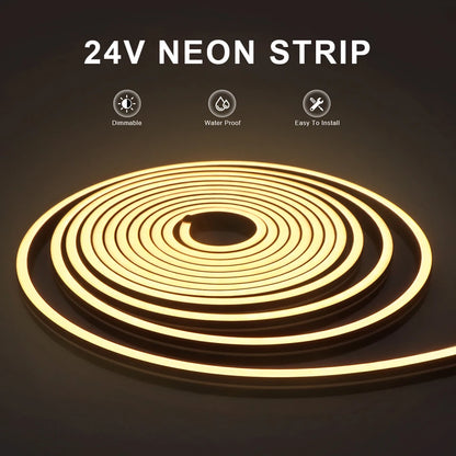 Black Silicone Tube Neon Light LED Strip with RF Remote Control/Sweep Motion/Touch Sensor