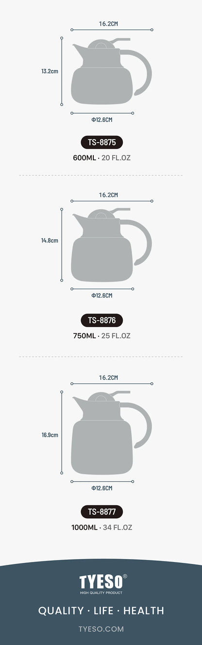 Tyeso Pumpkin-Shaped Thermos Steel Insulated Tea Infuser Hot Cold Water Bottle