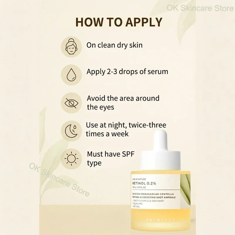 Ampola Coreana de Centelha Asiática com Retinol e Matrixyl para o Cuidado dos Poros e Anti-rugas