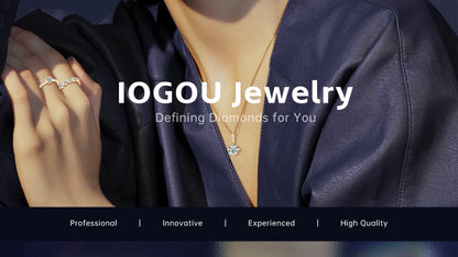 IOGOU Luxury 3.6CTTW All Moissanite Wedding Ring 5 Stone Sparkling Diamond