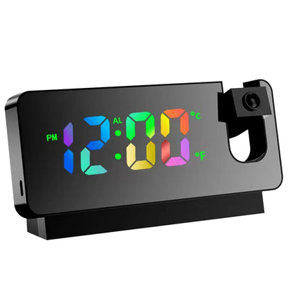 Digital Projection Alarm Clock 180° Rotating Ceiling Wall Projector USB Powered LED
