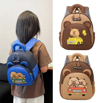 Kawaii Cartoon Capybara Backpack Nylon Lightweight Capybara School Bag Large