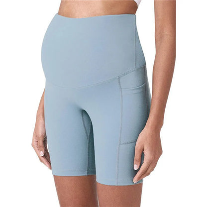 Women's Maternity Yoga Shorts Over The Belly Bump Summer Workout Running