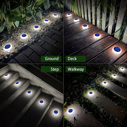 Solar Powered LED Outdoor Deck Lights IP68 Waterproof Automatic On/Off