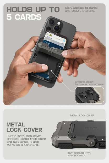 Soporte magnético tipo trípode SUPCASE con tarjetero para iPhone 16/15/14/13/12