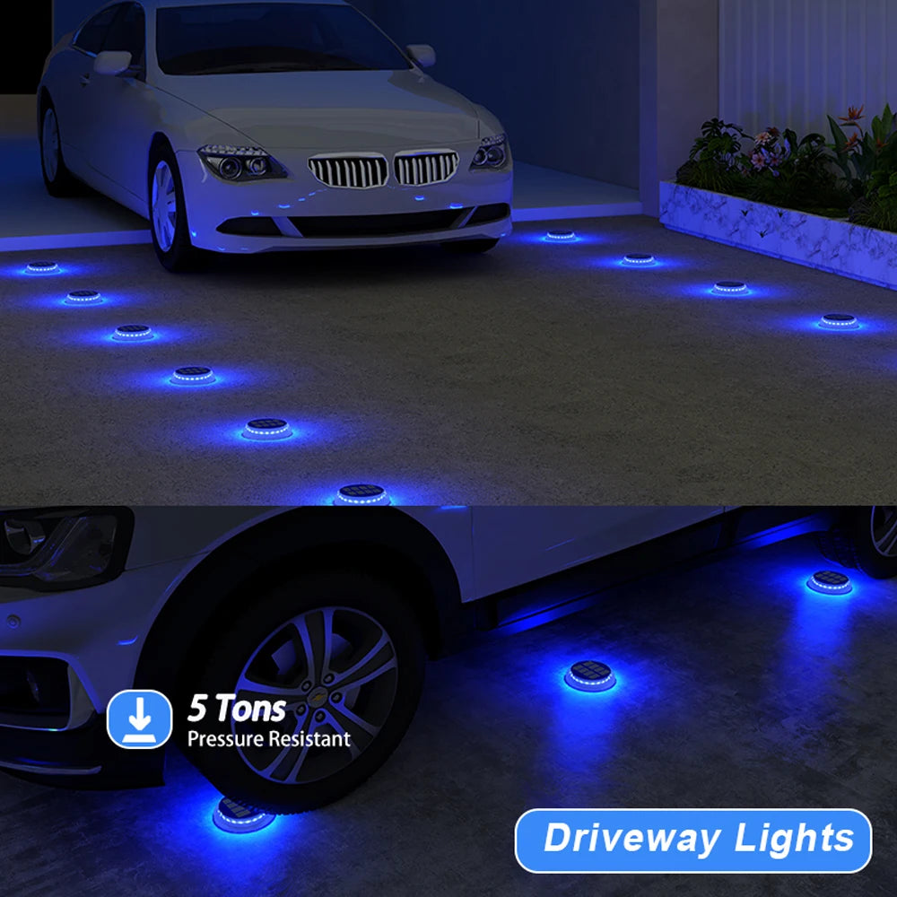 Solar Powered LED Outdoor Deck Lights IP68 Waterproof Automatic On/Off