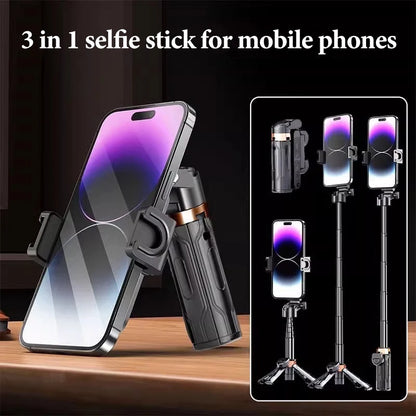 Palo selfi extensible para teléfono móvil, selfi con Bluetooth, soporte de trípode para smartphone