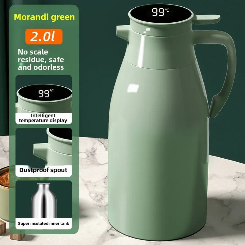 Hervidor térmico de cocina con pantalla digital para café, termo de vidrio de 1/1,3/2 l