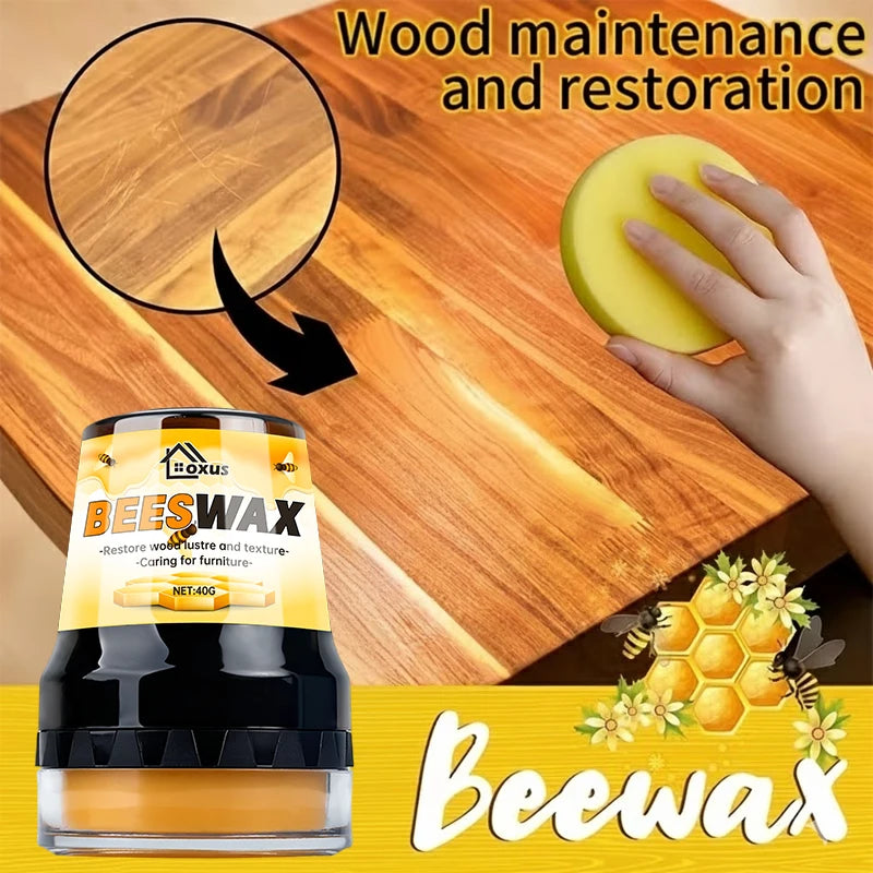 Pulidor para Muebles de Madera de Cera de Abejas - Cuidado para Madera Maciza - Herramientas de Limpieza y Mantenimiento Pulidas