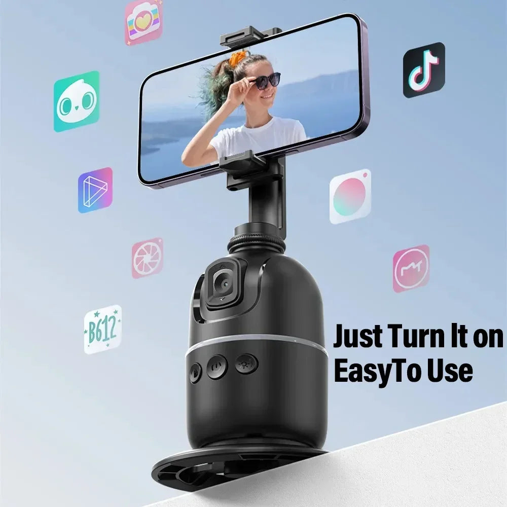 VIKEFON Estabilizador de cardán con seguimiento facial automático inteligente 360° Trípode con palo selfi