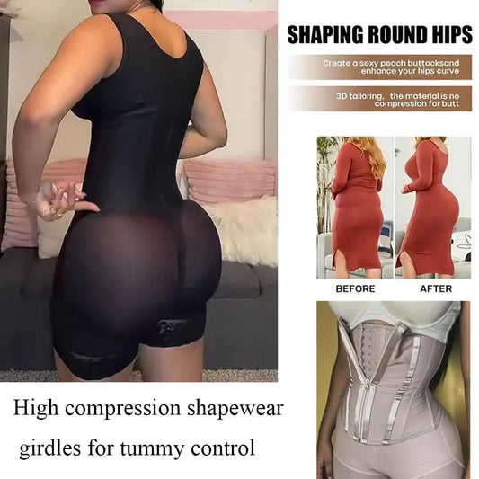 Fajas Colombianas Post Tummy Shapers Women Fully Body Shaper Waist Trainer Firm High