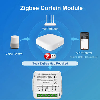 Module curtains Electric Motor Work with Alexa Google Home Smart Life