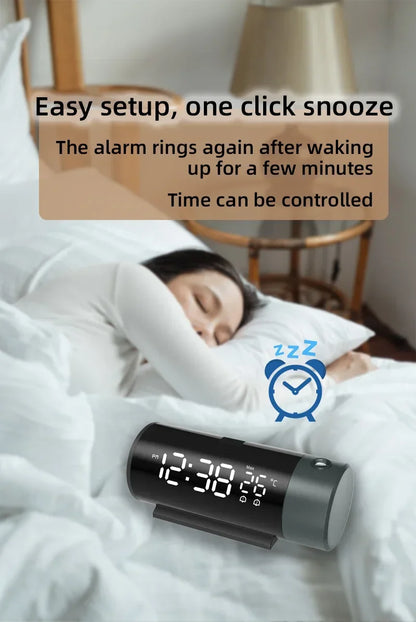 Clock Electronic Alarm Clock with Projection FM Radio