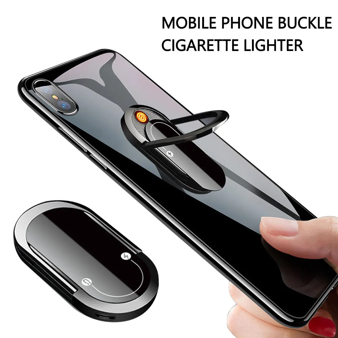 USB Plasma Lighter Can Be Used As Phone Holder 2 In 1 Portable Creative Multifunctional
