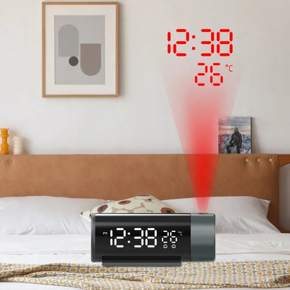 Clock Electronic Alarm Clock with Projection FM Radio