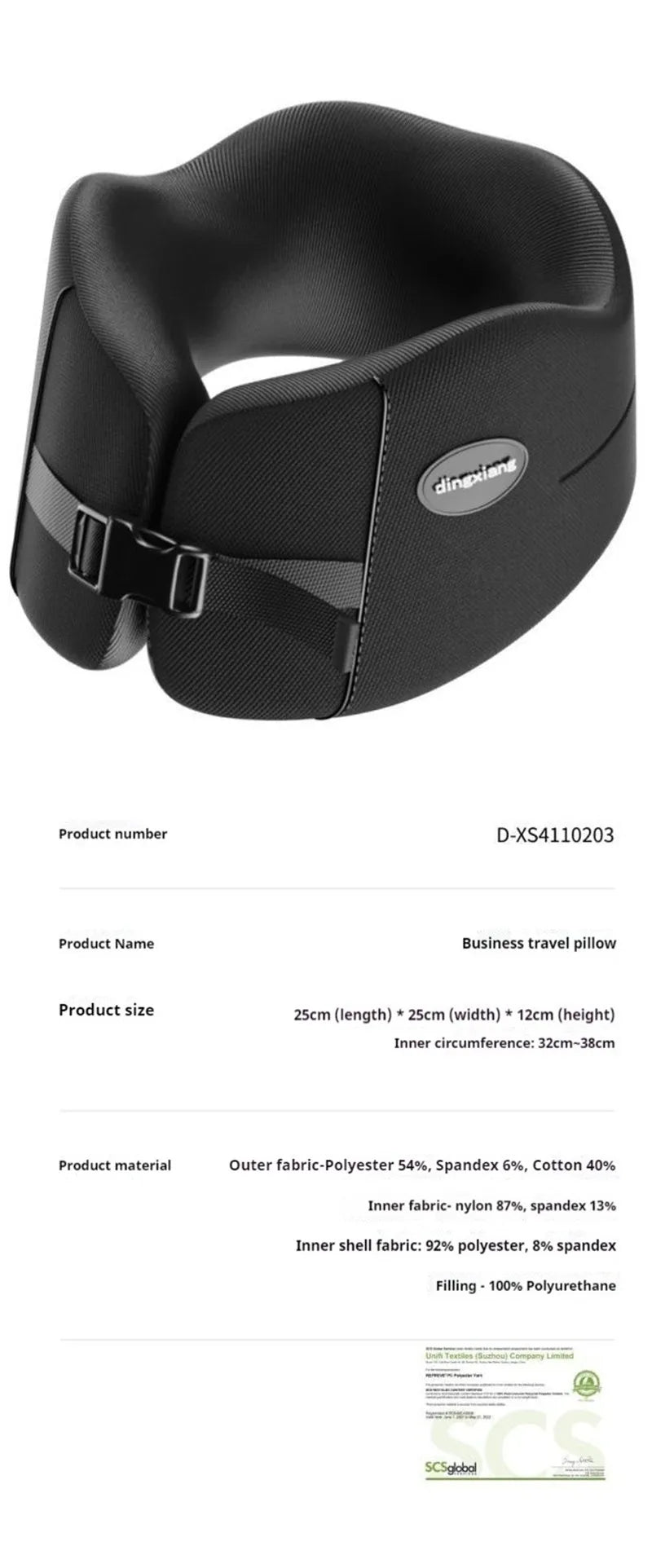 Memory Foam U-shaped Pillow Travel Neck Pillow Soft Comfortable